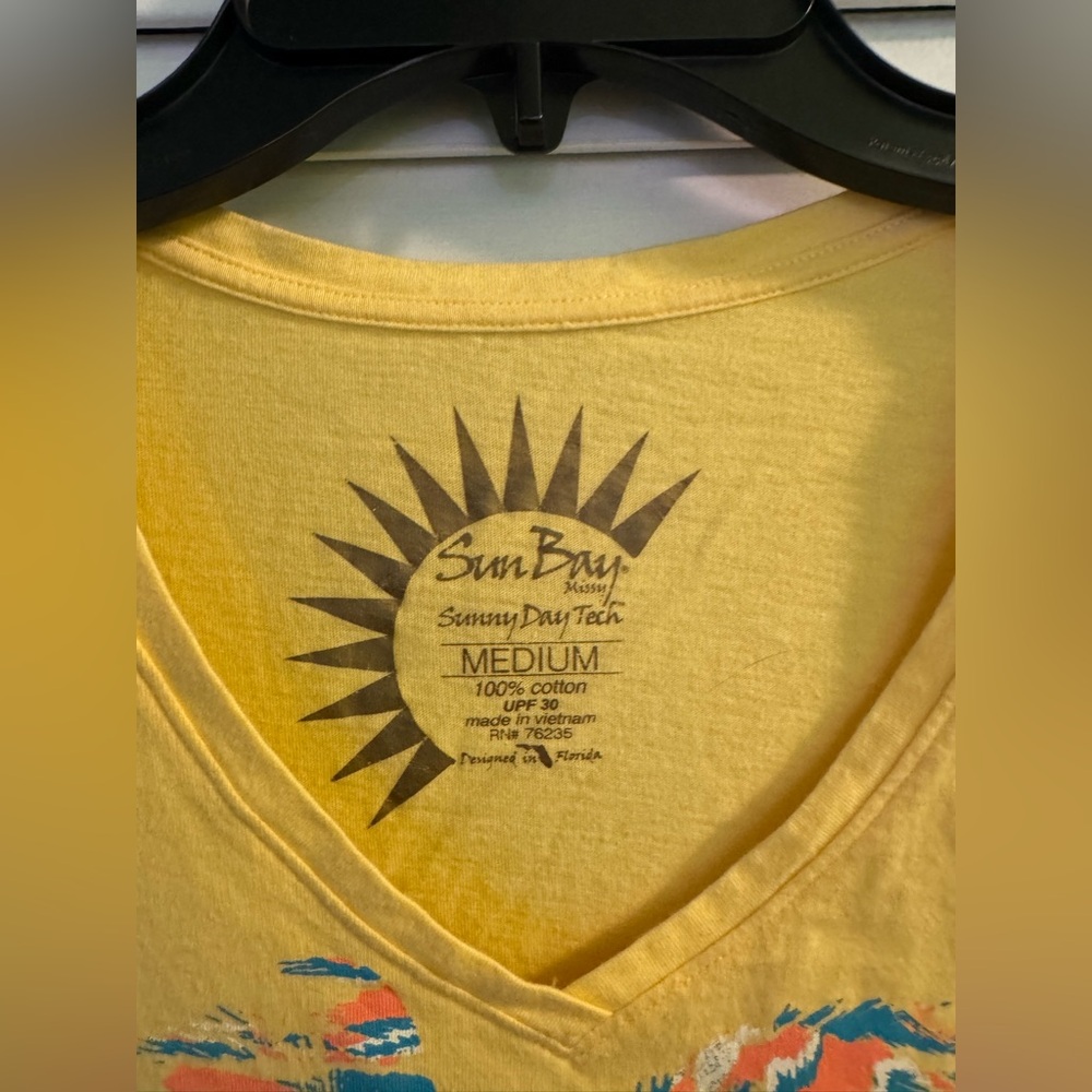 Sun Bay Yellow V-Neck T-Shirt - Picture 3 of 4
